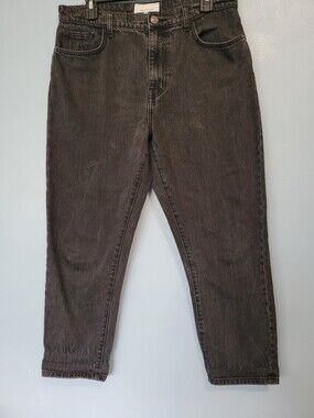 Current/Elliott Women's Tapered Ankle Black Relaxed Jeans 31